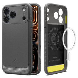 Husa iPhone 17 Pro Max Spigen Rugged Armor MagSafe, gri