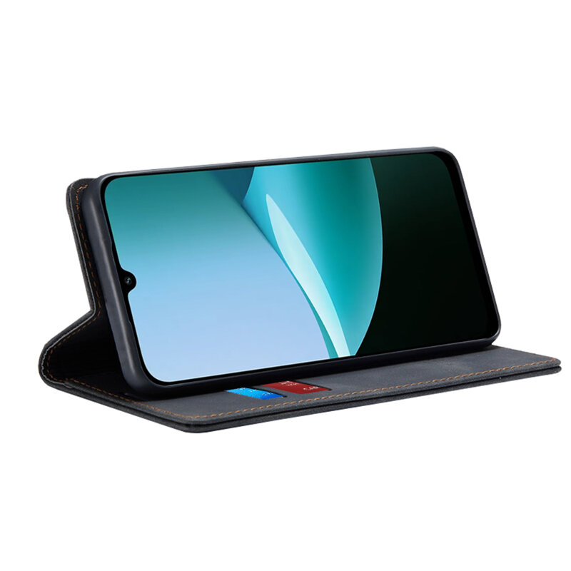 Husa piele Xiaomi Redmi 15C 4G Techsuit Confy Cover, negru
