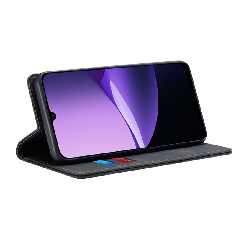 Husa piele Xiaomi Redmi 15C 5G Techsuit Confy Cover, negru