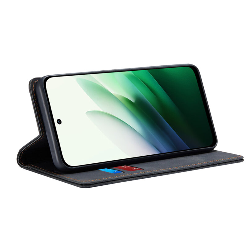 Husa piele Xiaomi Redmi 15 5G Techsuit Confy Cover, negru