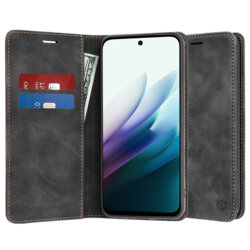 Husa piele Xiaomi Redmi 15 4G Techsuit Confy Cover, negru