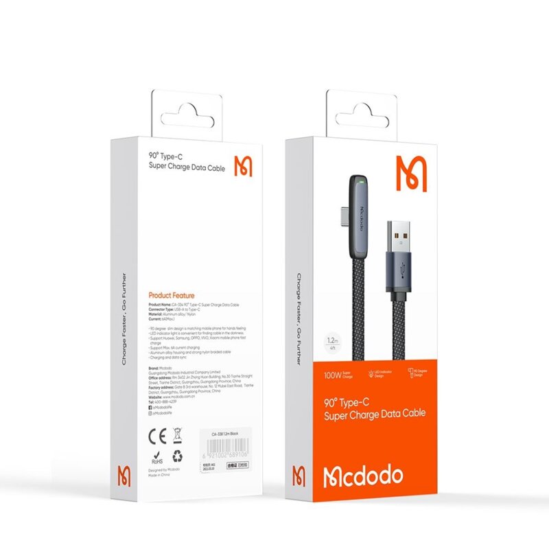 Cablu usb Type-C 100W, Mcdodo, 1.2m, CA-3340