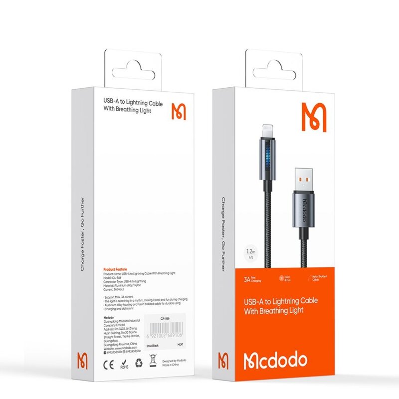Cablu lightning 3A, Mcdodo, 1.2m, CA-5660