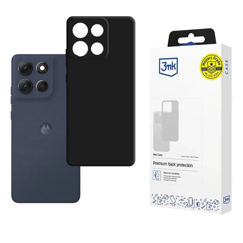 Husa Motorola Moto G86 premium 3mk Matt Case, Black