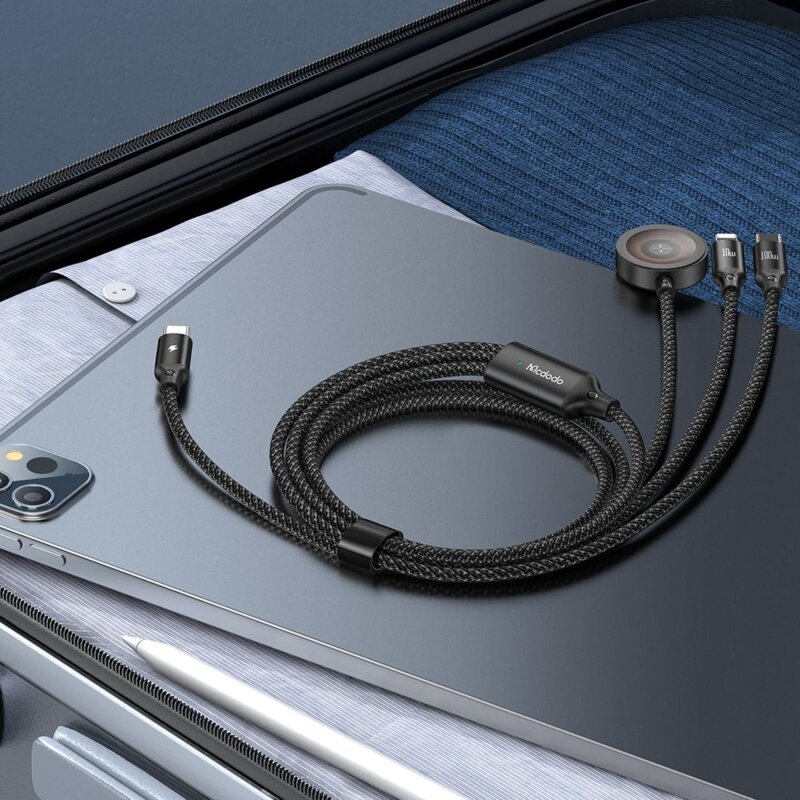 Cablu 3in1 + incarcator wireless Apple Watch, Mcdodo O Series, 1.2m, CA-4940