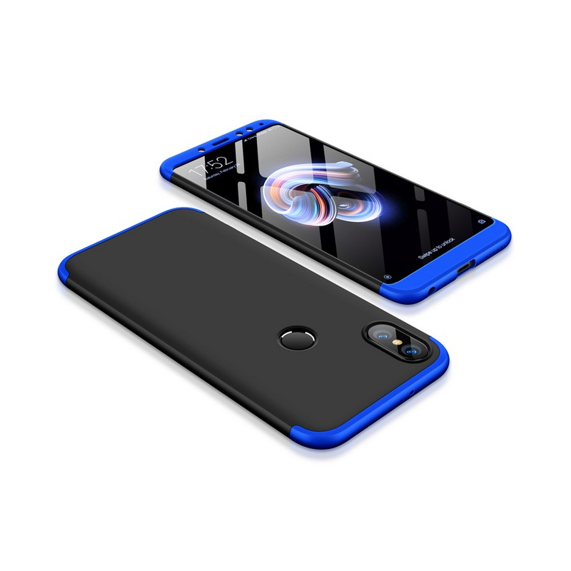 Husa Xiaomi Redmi Note 5 Pro GKK 360 Full Cover Negru-Albastru