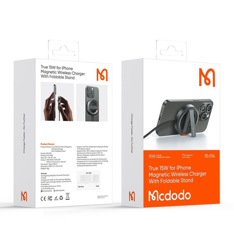 Incarcator wireless telefoane iPhone 15W, Mcdodo, CH-5500