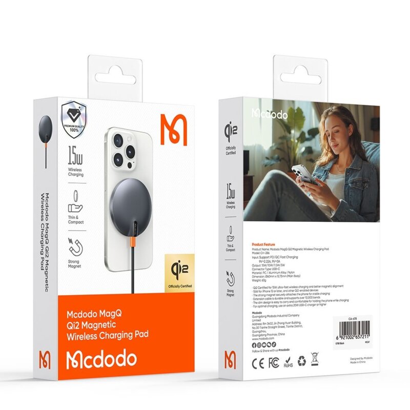 Incarcator wireless Qi2 magnetic, Mcdodo MagQ, CH-2860