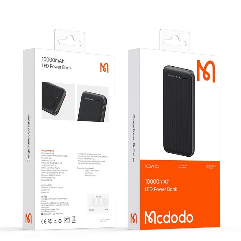 Baterie externa 10000mAh, 10.5W, Mcdodo Online Series, MC-4631