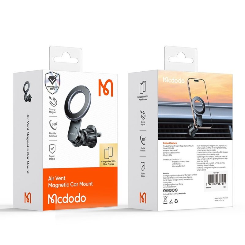 Suport auto magnetic pentru telefon, Mcdodo, negru, CM-6260