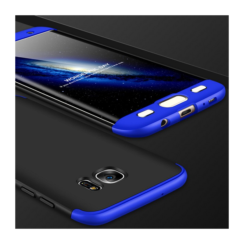 Husa Samsung Galaxy S7 Edge GKK 360 Full Cover Negru-Albastru