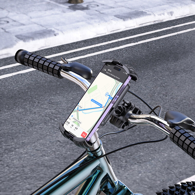 Suport telefon pentru bicicleta 4.7-7 inch, Borofone BH105. negru