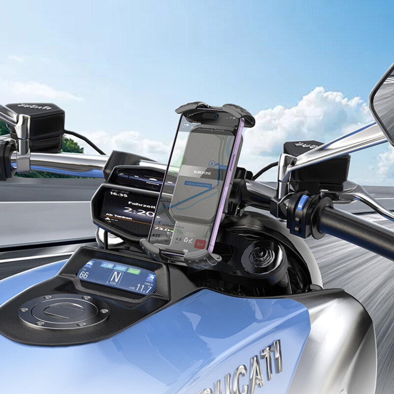 Suport telefon pentru bicicleta 4.7-7 inch, Borofone BH105. negru