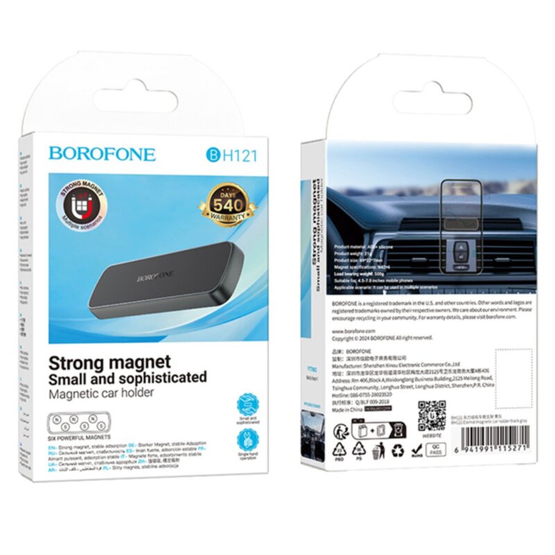 Suport telefon magnetic cu adeziv pentru bord Borofone, BH121