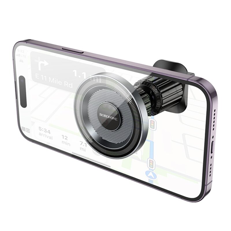 Suport telefon magnetic pentru grila ventilatie Borofone BH122 Profit, negru