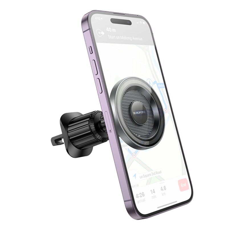Suport telefon magnetic pentru grila ventilatie Borofone BH122 Profit, negru