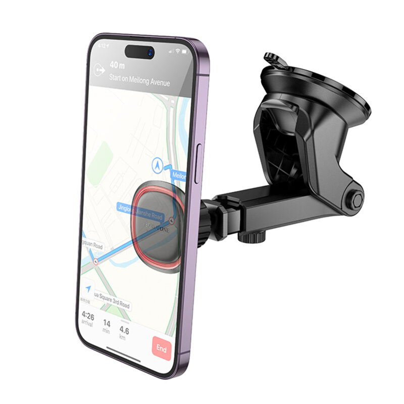 Suport telefon magnetic pentru bord/parbriz Borofone Roman BH125, negru