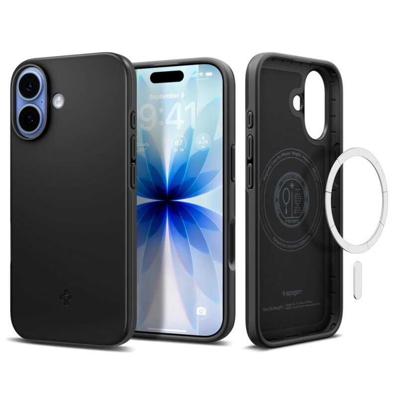 Husa iPhone 17 Spigen Thin Fit MagSafe, negru