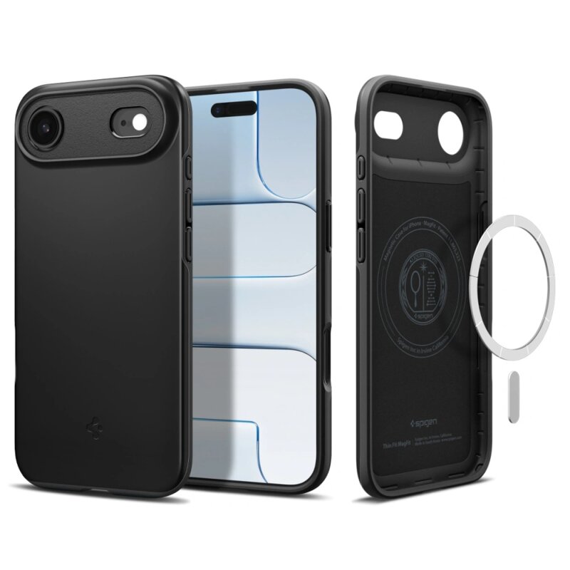 Husa iPhone 17 Air Spigen Thin Fit MagSafe, negru