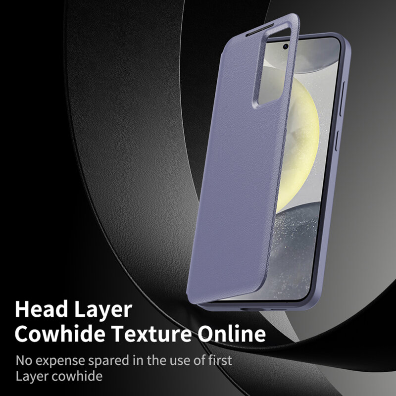 Husa tip carte Samsung Galaxy S25 FE SmartView Series, mov