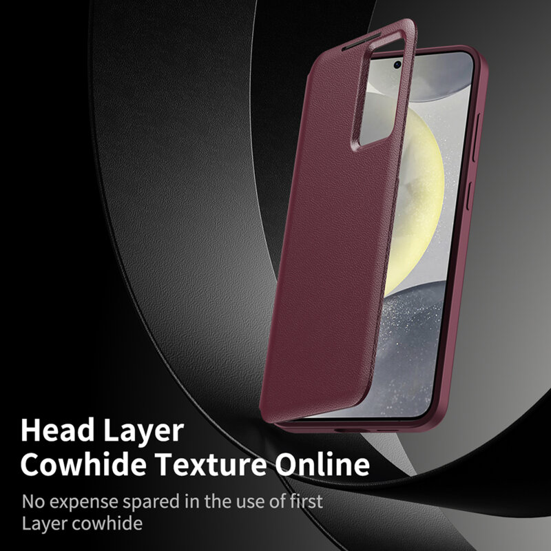 Husa tip carte Samsung Galaxy S25 FE SmartView Series, rosu