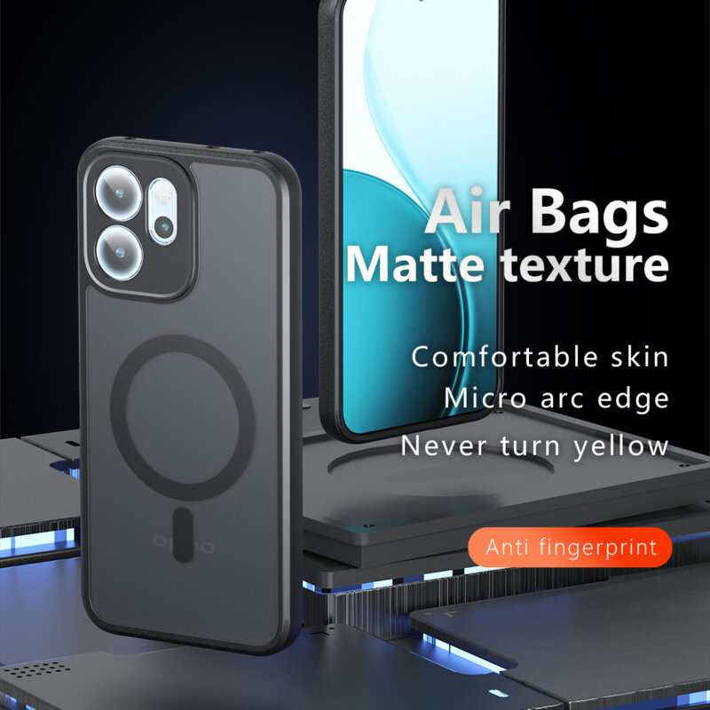 Husa Oppo Reno14 F Techsuit PureFrost MagSafe, negru frost