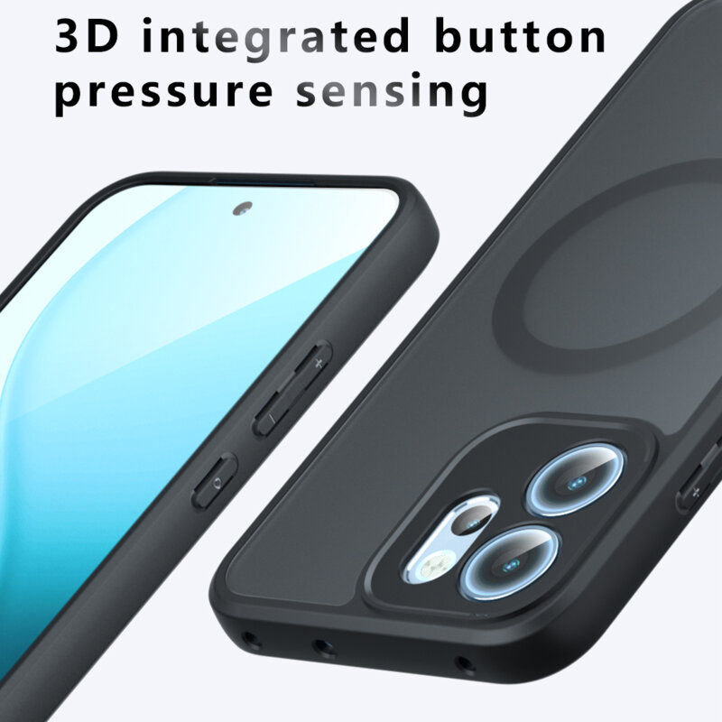 Husa Oppo Reno14 F Techsuit PureFrost MagSafe, negru frost