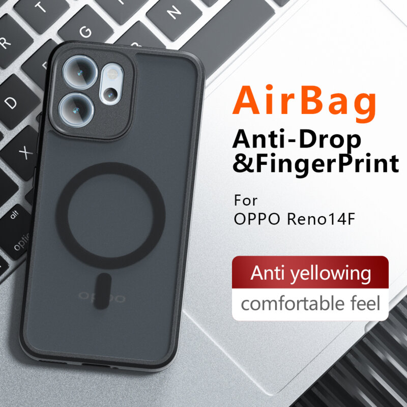 Husa Oppo Reno14 F Techsuit PureFrost MagSafe, negru frost