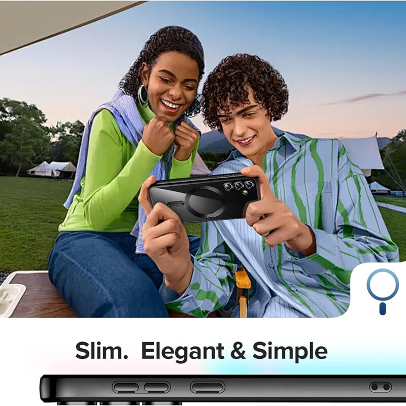 Husa premium Samsung Galaxy S25 FE Techsuit Luxury Crystal MagSafe, argintiu