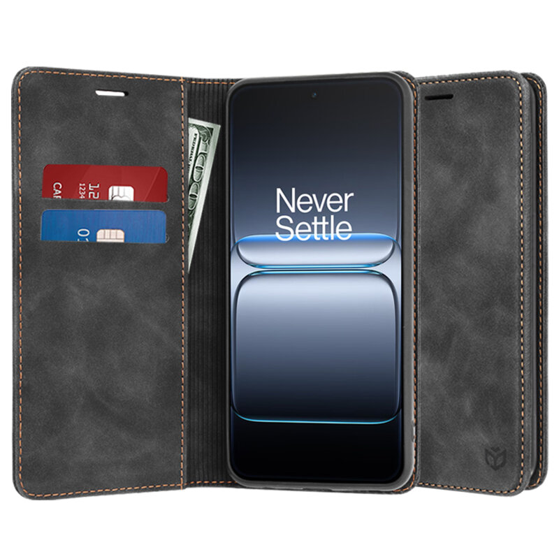 Husa piele OnePlus Nord 5 Techsuit Confy Cover, negru