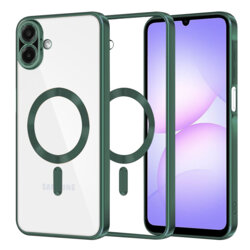 Husa premium Samsung Galaxy A07 4G Techsuit Luxury Crystal MagSafe, verde inchis