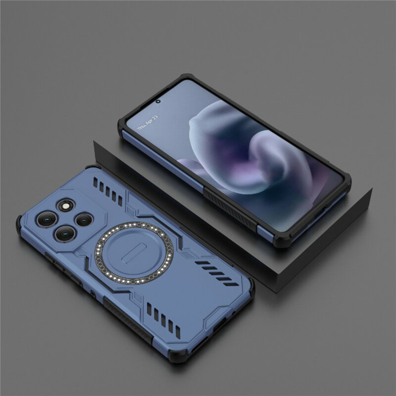 Husa Motorola Moto G86 Power Techsuit ArmorMag Case, albastru