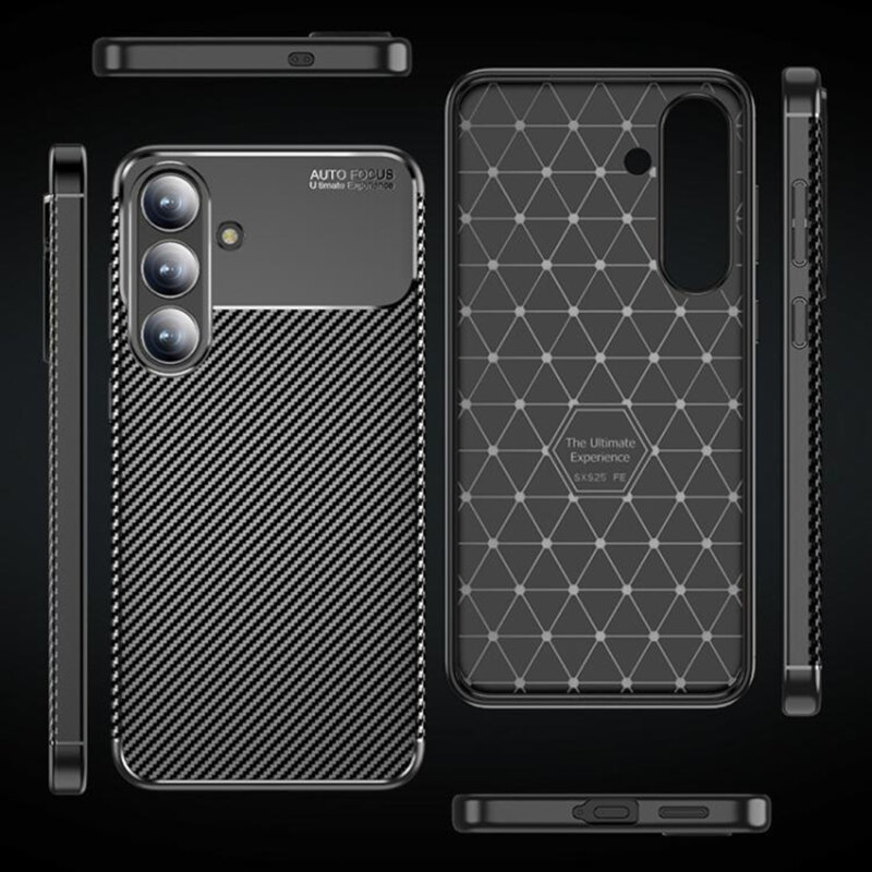 Husa Samsung Galaxy S25 FE Techsuit CarbonFiber, negru