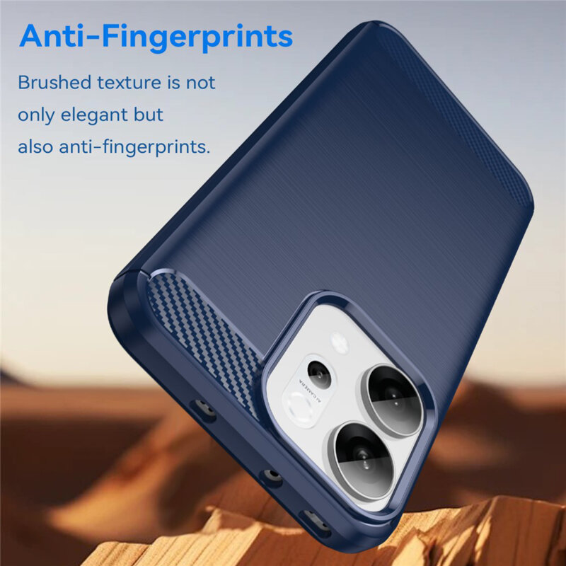 Husa Oppo Reno14 Techsuit Carbon Silicone, albastru