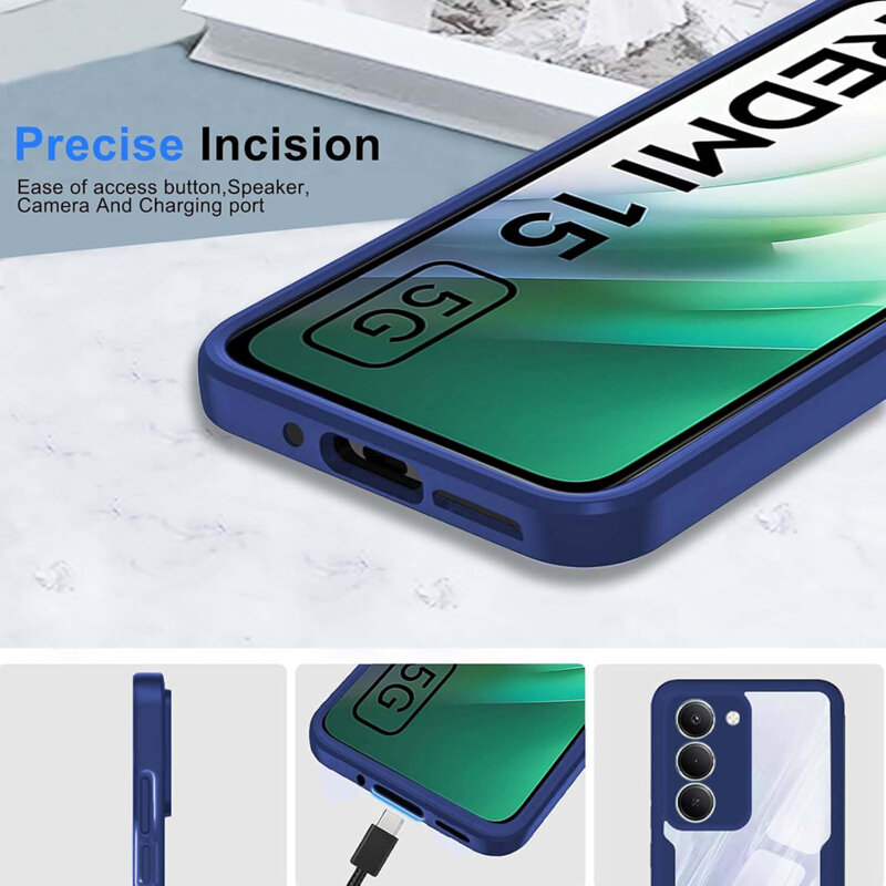 Husa 360° Xiaomi Redmi 15 4G Techsuit ColorVerse, albastru