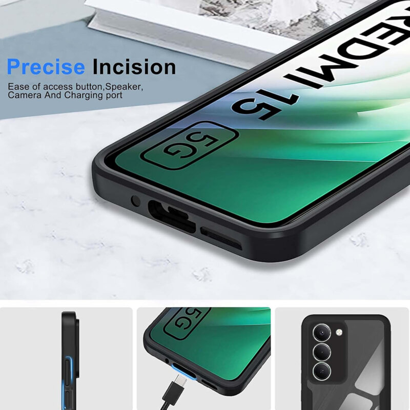 Husa 360° Xiaomi Redmi 15 4G Techsuit ColorVerse, negru