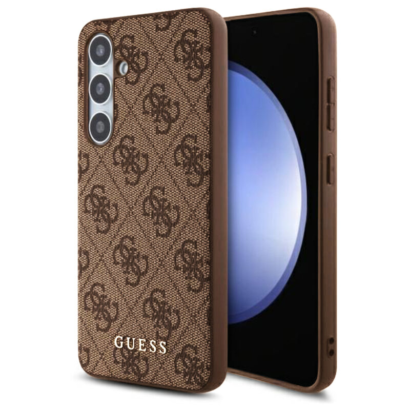 Husa originala Guess Samsung Galaxy S24 FE Hardcase 4G Classic, maro, GUHCS24FEG4GFBR