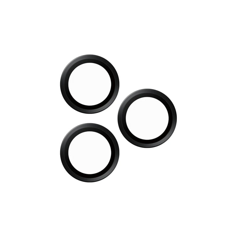 Folie iPhone 16 Pro Max pentru lentile camera PanzerGlass® Hoops® Series, negru