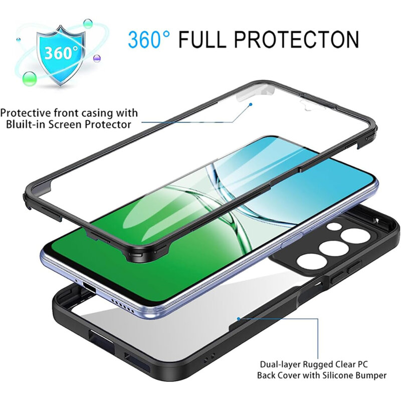 Husa 360° Oppo A5 5G Techsuit ColorVerse, negru