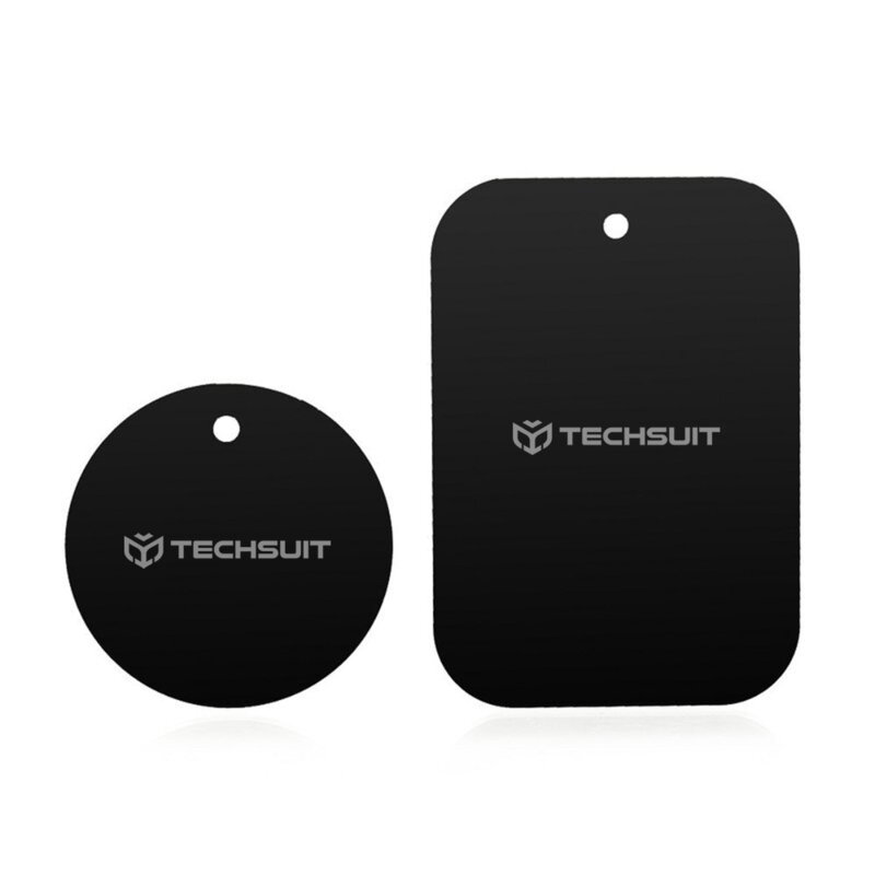 [Set 2x] Placuta metalica pentru suport magnetic telefon Techsuit MP03, negru