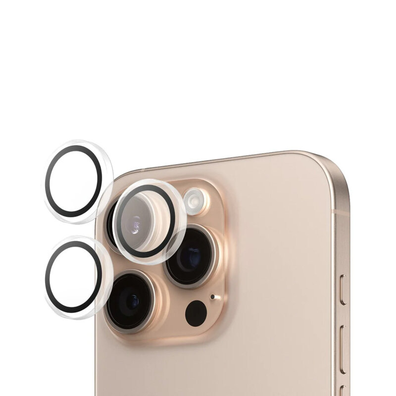 Folie iPhone 16 Pro pentru lentile camera PanzerGlass® Hoops® Series, transparenta