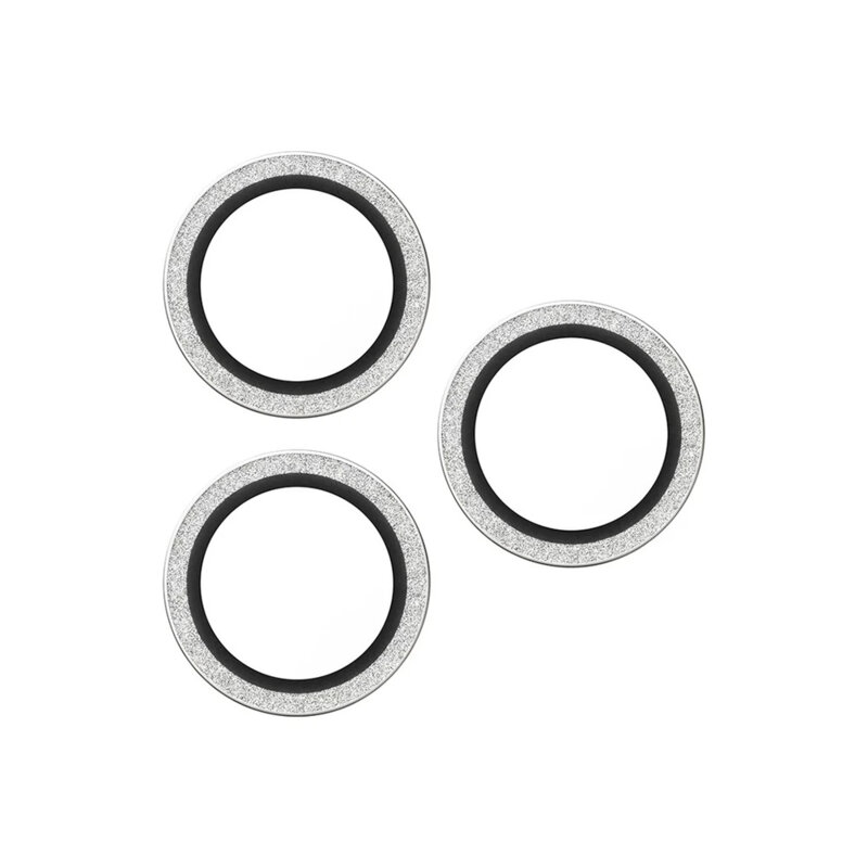 Folie iPhone 16 Pro Max pentru lentile camera PanzerGlass® Hoops® Series, argintiu