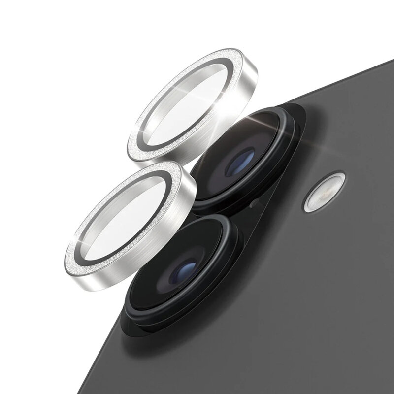 Folie iPhone 17 pentru lentile camera PanzerGlass® Hoops® Series, argintiu