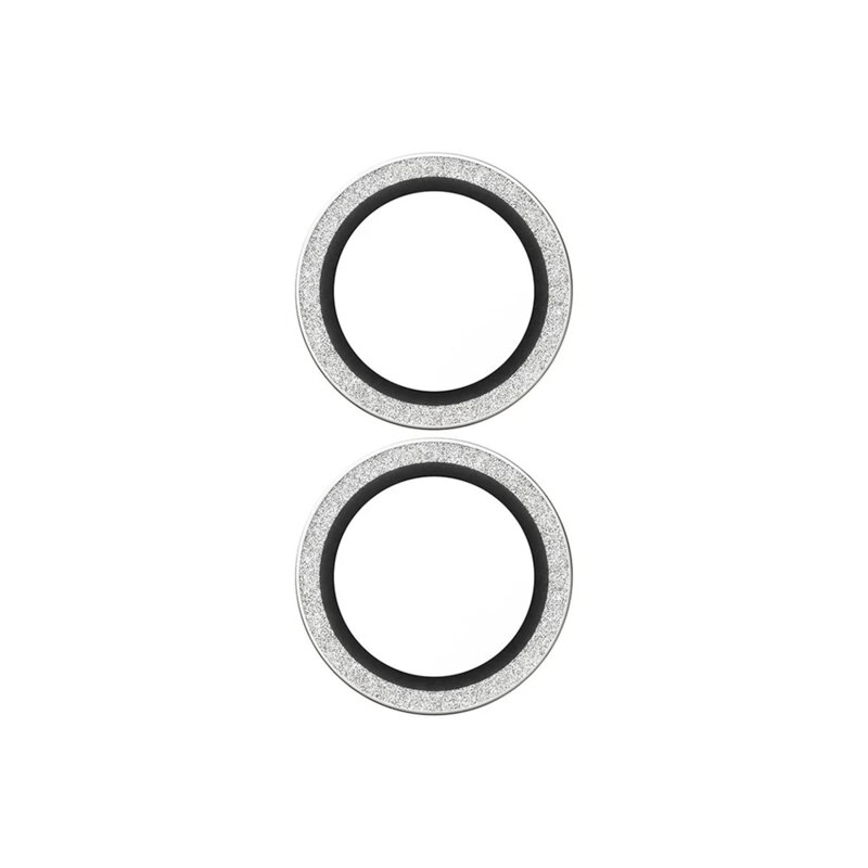 Folie iPhone 16 pentru lentile camera PanzerGlass® Hoops® Series, argintiu