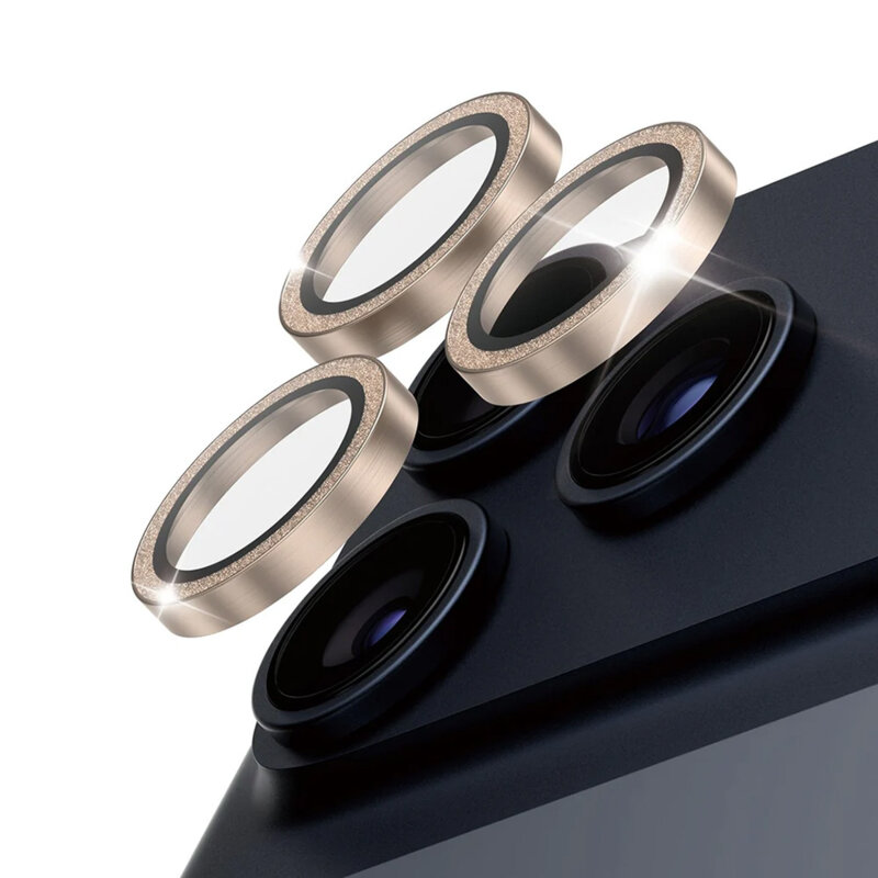 Folie iPhone 17 Pro pentru lentile camera PanzerGlass® Hoops® Series, auriu