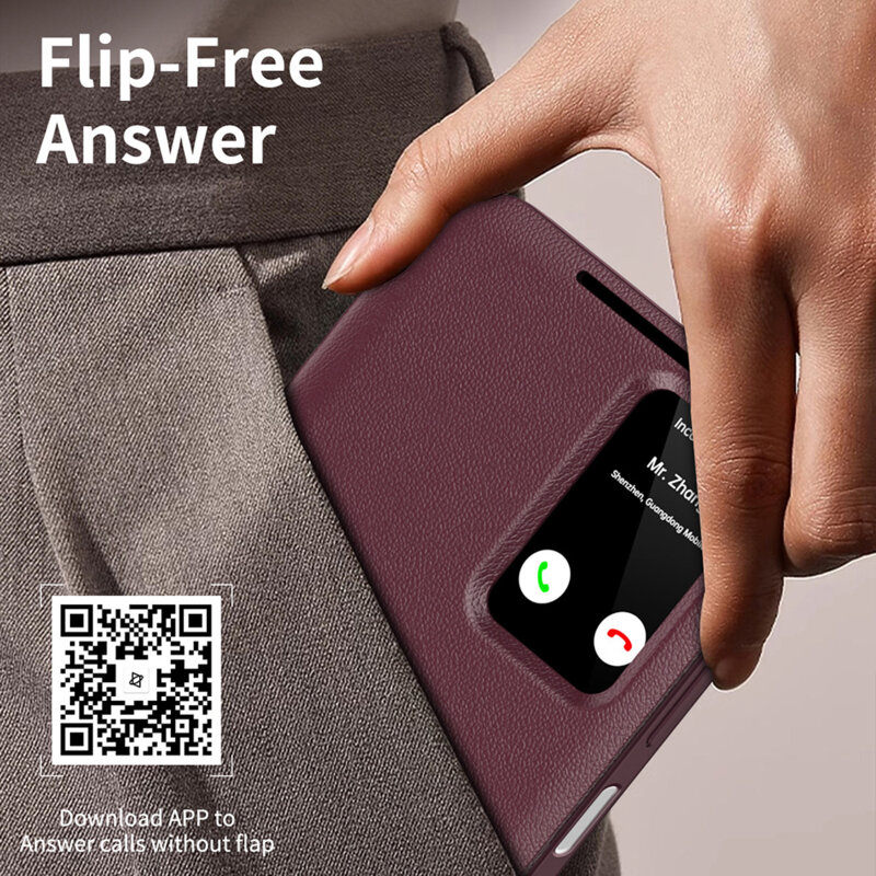 Husa tip carte Samsung Galaxy A17 4G SmartView Series, rosu