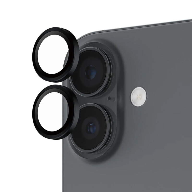 Folie iPhone 17 pentru lentile camera PanzerGlass® Hoops® Series, negru