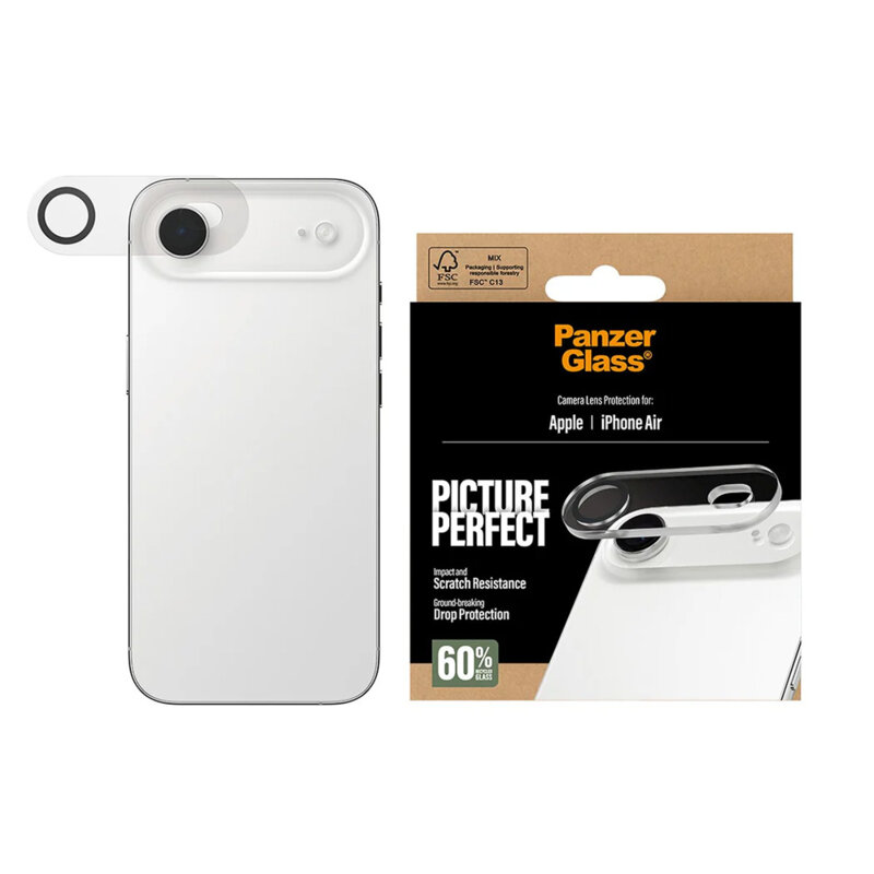 Folie iPhone 17 Air pentru lentile camera PanzerGlass® PicturePerfect, transparenta