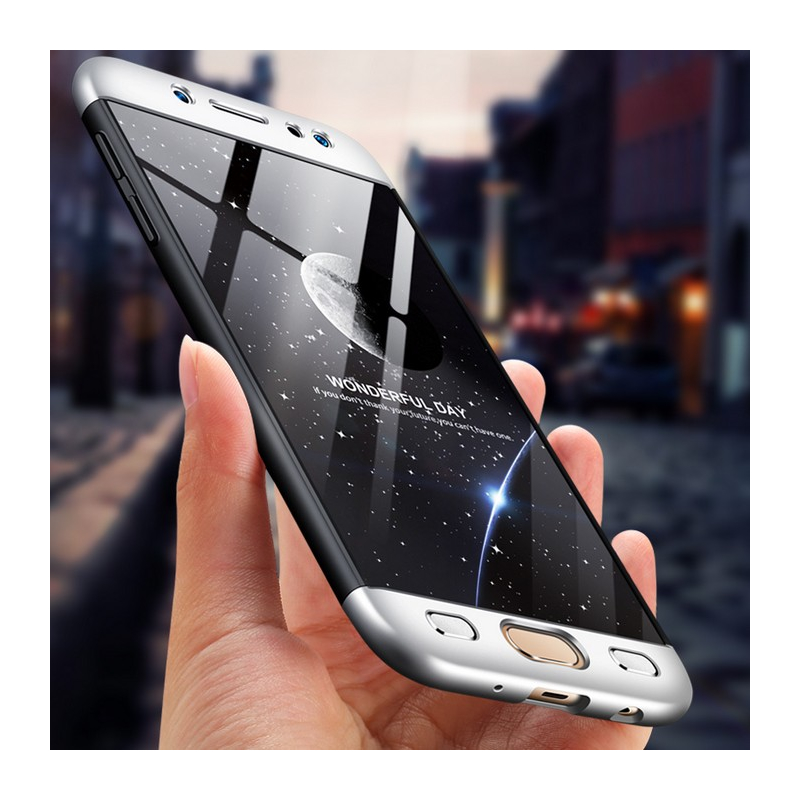 Husa Samsung Galaxy J3 2017 J330, Galaxy J3 Pro 2017 GKK 360 Full Cover Negru-Argintiu