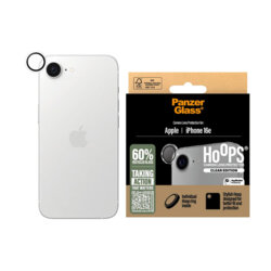 Folie iPhone 16e pentru lentile camera PanzerGlass® Hoops® Series, transparenta